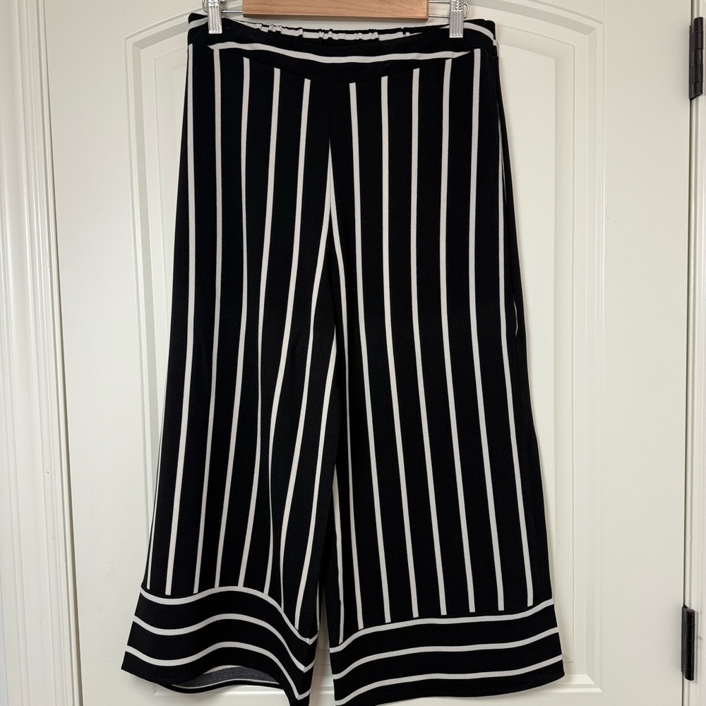 Altar'd State Black and White Striped Wide Leg Pants